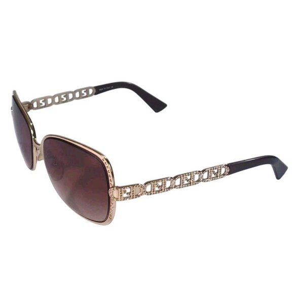 Vintage Fendi Gold Logo Chain Women's Sunglasses With Swarovski Crystals  FS478R - Picture 8 of 16